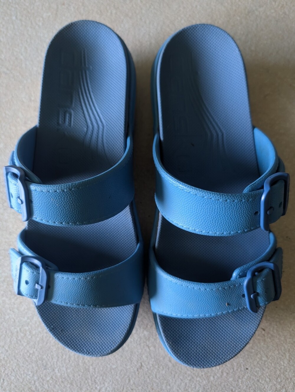 Dansko Kandi Blue Double-Buckle Slide Sandals for Women - Picture 4 of 5